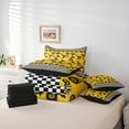 thumbnail image 5 of Feelyou Motorcycle Sport Boys Bedding Comforter Set 7-Piece, Yellow Dirt Bike Lover King Bedding Sets, Extreme Sports Reversible Bed Sheets, Breathable Home Decor, 5 of 7