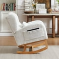 thumbnail image 5 of 27.2" Modern Accent Chair with High Backrest,Rocking Chair with Two Side Practical Pockets,Armchair for Living Room Bedroom Home Office,Ivory, 5 of 9