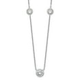 thumbnail image 6 of Auriga Fine Jewelry 925 Sterling Silver Rhodium-plated 3 Station CZ Necklace for Women 18", 6 of 7