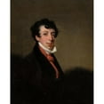 thumbnail image 3 of George Chinnery 12x14 Black Modern Framed Museum Art Print Titled - Portrait of a Gentleman Wearing a Brown Coat and Red Cravat, 3 of 5