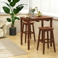 thumbnail image 2 of Gymax 3 PCS Bar Table Set w/ 1 Table 2 Bar Stools Wood Veneered Tabletop Dining Room, 2 of 10
