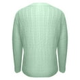 thumbnail image 6 of Duoif Women's Sweaters Women's Fall Knit Sweater - Solid Round Neck Long Sleeve Sweaters for Women Light Green L, 6 of 6