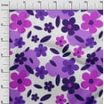 thumbnail image 3 of oneOone Cotton Poplin Twill Purple Fabric Floral Craft Projects Decor Fabric Printed By The Yard 56 Inch Wide, 3 of 4
