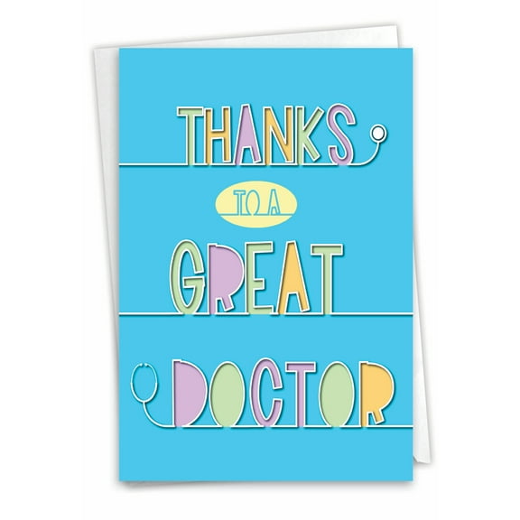 1 Funny Thank You Card with Envelope - Doctor Gratitude C9151TYG