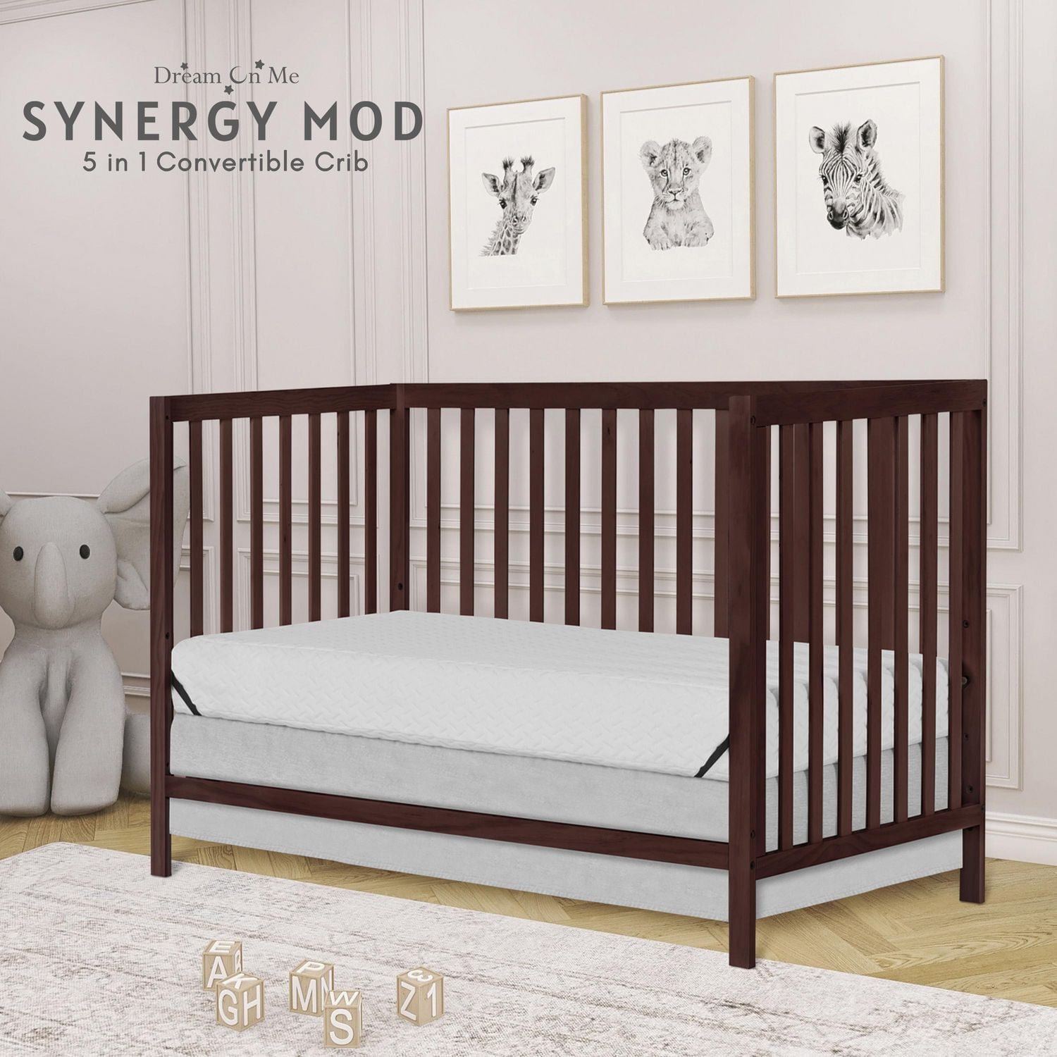 Dream On Me Synergy MOD Crib, Made with Sustainable New Zealand Pinewood, Convertible Crib