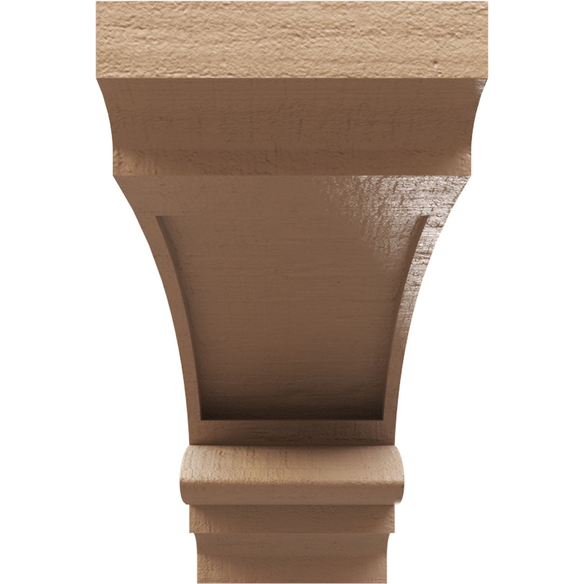 6"W x 36"D x 12"H Thin Diane Rough Cedar Woodgrain TimberThane Corbel, Primed Tan