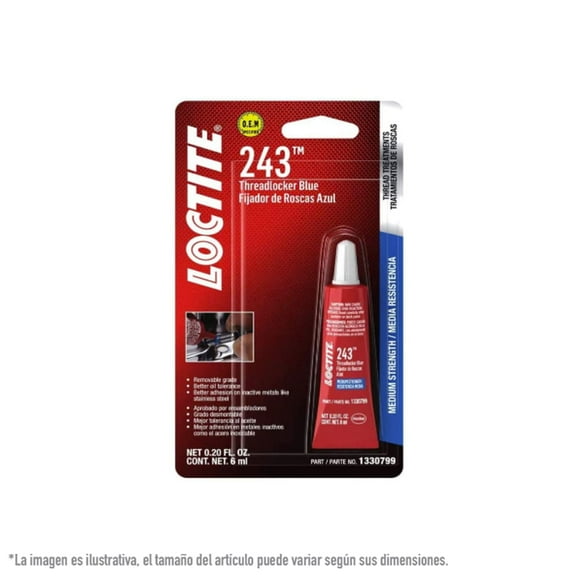 Fijador De Roscas Media Resistencia Loctite 6 Ml 243