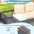 thumbnail image 4 of YODOLLA Ensemble de Mobilier de Patio Extérieur en Aluminium 7 Pcs, Ensemble de Conversation avec Canapé Sectionnel en Osier Beige Toutes Saisons, 4 of 7