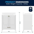 thumbnail image 4 of Flash Furniture Haven 30" Bathroom Vanity with Sink and Storage Cabinet White/Gold (FSBN430KDWHHGD), 4 of 11