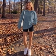 thumbnail image 6 of SUNBS Womens Sweatshirts Polo Collar Half-Button Oversized Long Sleeve Lounge Pullover Tops, 6 of 8