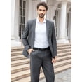 thumbnail image 5 of Cloudstyle Men's Solid Color Single-Breasted One-Button Suit Set (Jacket + Pants) with Side Vents - Slim Fit Spring Formal Wear Two-Piece, 5 of 15
