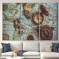 thumbnail image 3 of Brass Pocket Compass Wall Decor, Vintage Art Canvas Poster, Vintage Canvas Art, Compass Art Canvas, Antique World Wall Decor, Canvas Wall Decor - Natural Framed, 3 of 9