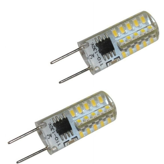 HQRP 2-Pack G8 Bi-Pin 40 LEDs Light Bulb SMD 3014 Cool White for GE over the stove microwave oven