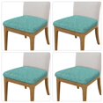 Gaeub Teal Green Glitter Square Chair Seat Covers, Stretch Fitted