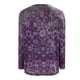 thumbnail image 4 of Puntoco moda mujer cuello redondo botón manga larga estampado casual camiseta blusa tops Puntoco Puntoco-2369, 4 of 4