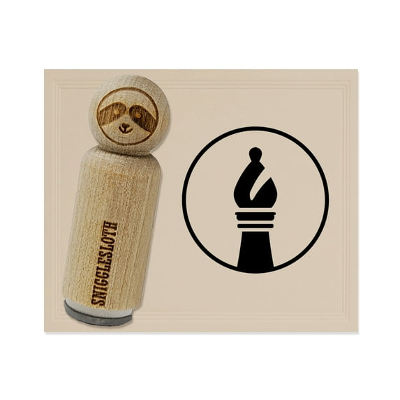 Chess Piece Black Bishop Rubber Stamp for Scrapbooking Crafting Stamping - Mini 1/2 Inch
