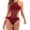 Red, variant on Elainilye Fashion One Piece Swimsuit Solid Color Casual Broadband Sling Hollow Out One-Piece Bikini Set,Black