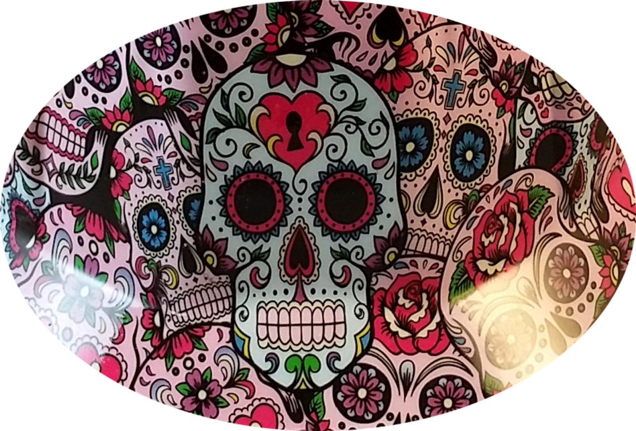 Sugar Skulls Hydro Dipped Hard Hats Full Brim Style with 4 Pt Suspension