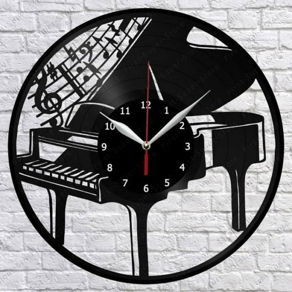 Piano Music Vinyl Record Wall Clock Fan Art Home Decor Vintage Wall Art The Best Gifts for Music Lover