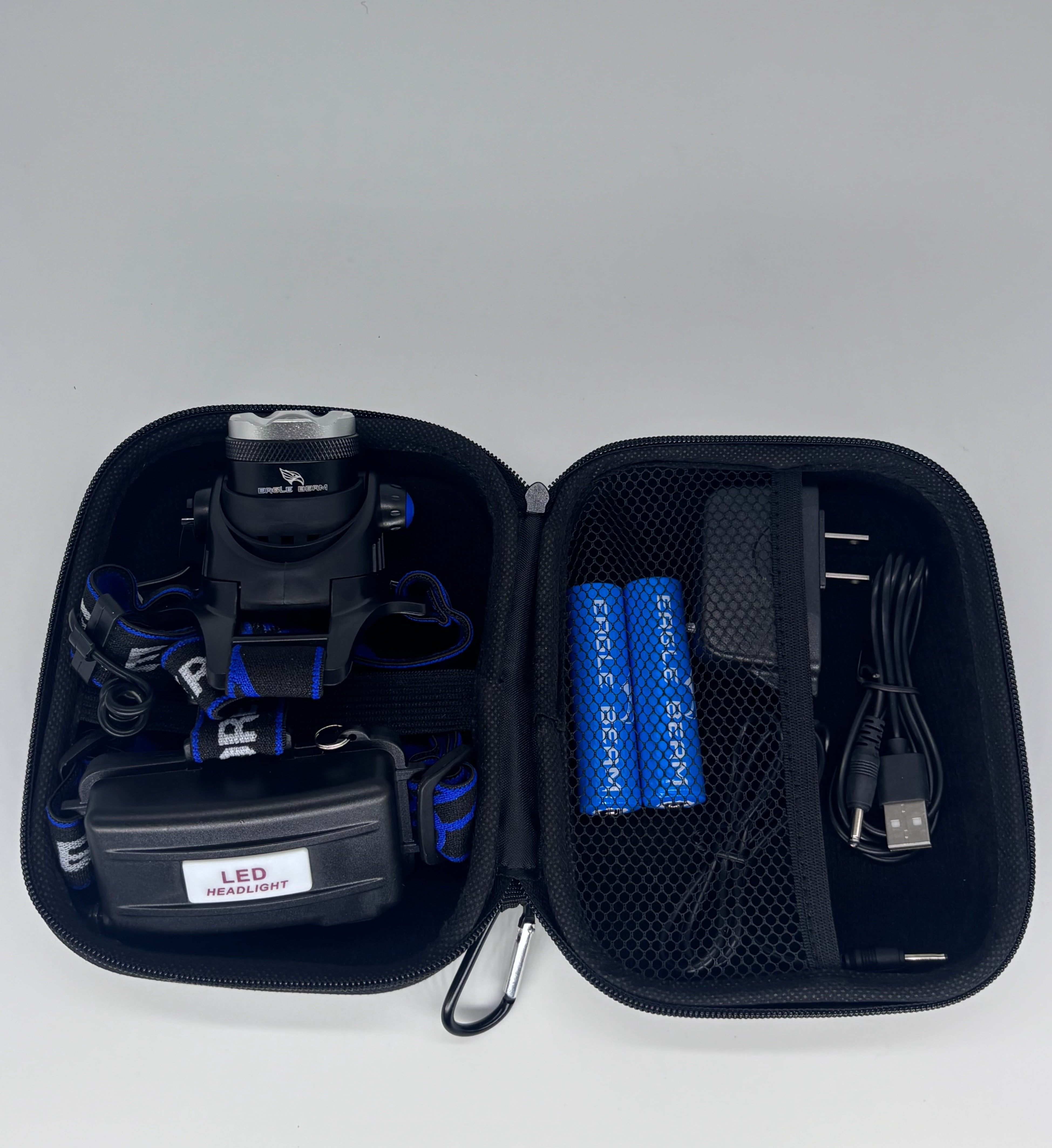 Eagle Beam Explorer Headlamp 1000 Lumens, Rechargeable, Long Lasting, 3 Modes, Zoomable, Carrying Case, IPX-5 Water Resistant