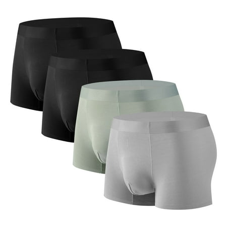 Under 10 Men s 4PC Silk Traceless Quick-Dry Loose Breathable Elastic Exercise Flat Angle Briefs Comfortable and Lightweight Underwear for Active Wear Christmas Tree Skirts Sopatenor
