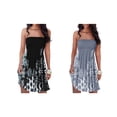 thumbnail image 4 of Sonducket Vestido de verano informal y elegante para mujer Estampado de flores y ropa femenina multicolor Vestido de playa con hombros Vestidos Negro2XL, 4 of 5