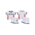 thumbnail image 2 of BemeyourBBs Toddler Baby Boy Game Day Football Outfit Infant Baby Boys Summer Clothes 6 12 18 24 Months 2 3 4 Years Short Sleeve Soccer Letters Print T Shirt Tops with Shorts 2Pcs Set, 2 of 9