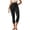 Black, variant on Women High-Waisted Tummy Control Shaping Pants Anti-Cellulite Capri Leggings
