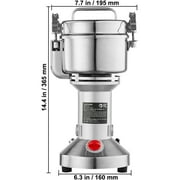 KFFKFF 550g Electric Grain Mill, 2000W Speedy Commercial Spice Grinder, Stainless Steel Powder Pulverizer for Dry Grains, Spices, Cereals, Coffee, Corn, Pepper