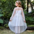 thumbnail image 4 of Dresses for Girls Spring Summer Long Sleeved Solid Color Pleated Cute Dresses Party Evening Princess Dress Size 7 Y-8 Y, 4 of 7