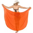 thumbnail image 5 of HAPPY BAY Women's Summer Beachwear Sarong Swimsuit Coverups for Women Chiffon Long Beach Wraps Skirt Swim Cover up Tie Bikini Sheer Scarf One Size Solid, Orange, 5 of 5