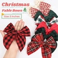 thumbnail image 6 of Large Christmas Fable Hair Bows Cotton Linen Red and Black Plaid Hair Bow for Toddlers Girls Handmade Christmas Hair Accessories for Little Girls Kids, 6 of 9