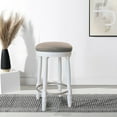 thumbnail image 2 of Stylish Farmhouse Stools Set of 2 360 Degree Swivel Grey Cushion – Counter Height & Dining Room Perfect, 2 of 6