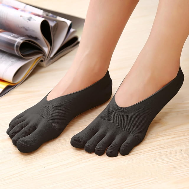 Under $10 Sock Slippers Black Arrival Five Toe Sock Slippers Invisibility for Solid Color Socks