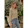 thumbnail image 4 of DOPI Women's Pullover Sweater Casual Long Sleeve Crewneck Loose Chunky Knit Jumper Tops, 4 of 8