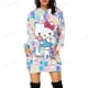 thumbnail image 3 of Sudadera con capucha de gran tamaño con estampado de otoño 2024, sudadera con capucha informal para mujer, sudadera HELLO KITTY, sudadera holgada informal ajustada con capucha, 3 of 5