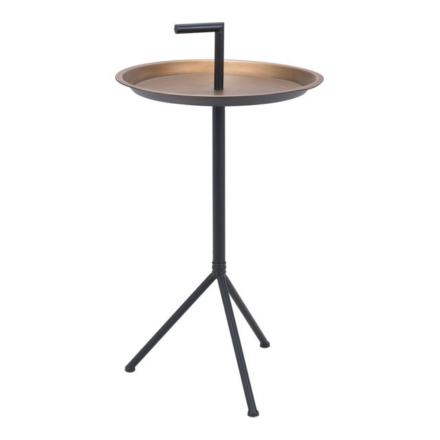 ZUO Mercy Table d'Appoint en Acier de Modern en Finition Or et Noir
