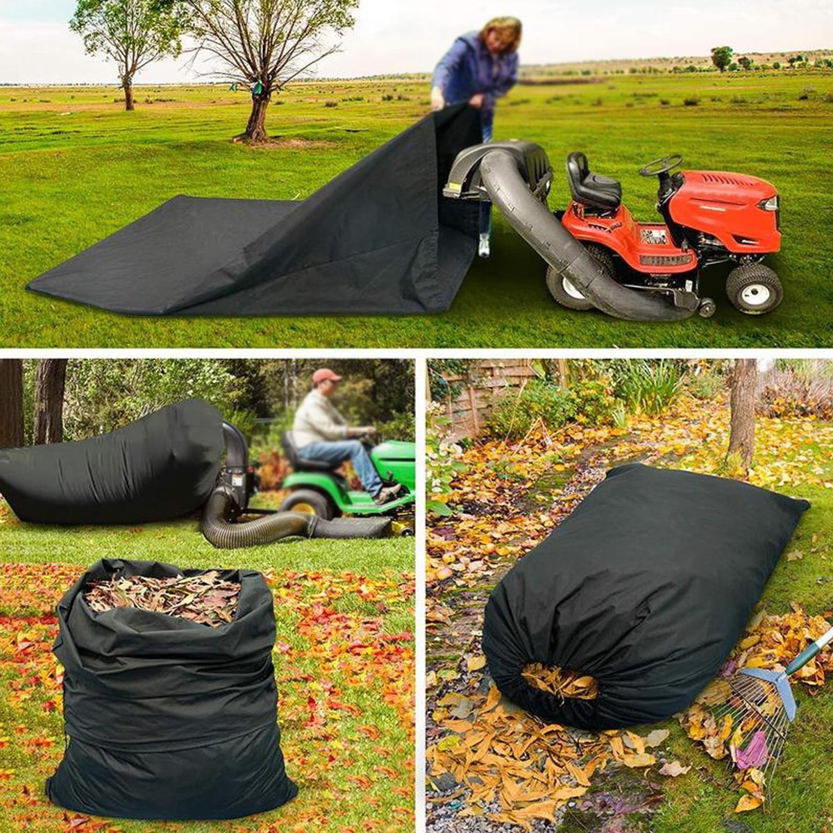 Lawn Tractor Leaf Bag Riding Mower Grass Sweeper Rubbish Bag 54 Cubic 