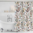 thumbnail image 5 of 60x72 Inch Shower Curtains for Bathroom, Paisley Flower Bath Curtain Decor, Spring Watercolor Country Floral Leaf Plant Waterproof Restroom Curtains Shower Set Accessories with 12 Hooks 60 Inch, 5 of 6