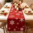 thumbnail image 2 of SLYNSHome Christmas Snowflake Table Runner, Red Holiday Table Flag, Winter Theme Tablecloth for Dining Room Kitchen Home Party Decor, 2 of 6