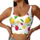 thumbnail image 1 of Balery Strawberry and Lemon Sujetadores deportivos con espalda cruzada para mujer, acolchados, sin costuras, de alto impacto, ideales para yoga, gimnasio, entrenamiento y fitness.-X-Large, 1 of 8