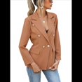 thumbnail image 2 of Chaqueta Blazer para Mujer, Informal, de Negocios, con Frente Abierto, Solapa, Elegante Abrigo con Bolsillos Caqui XXL, 2 of 8