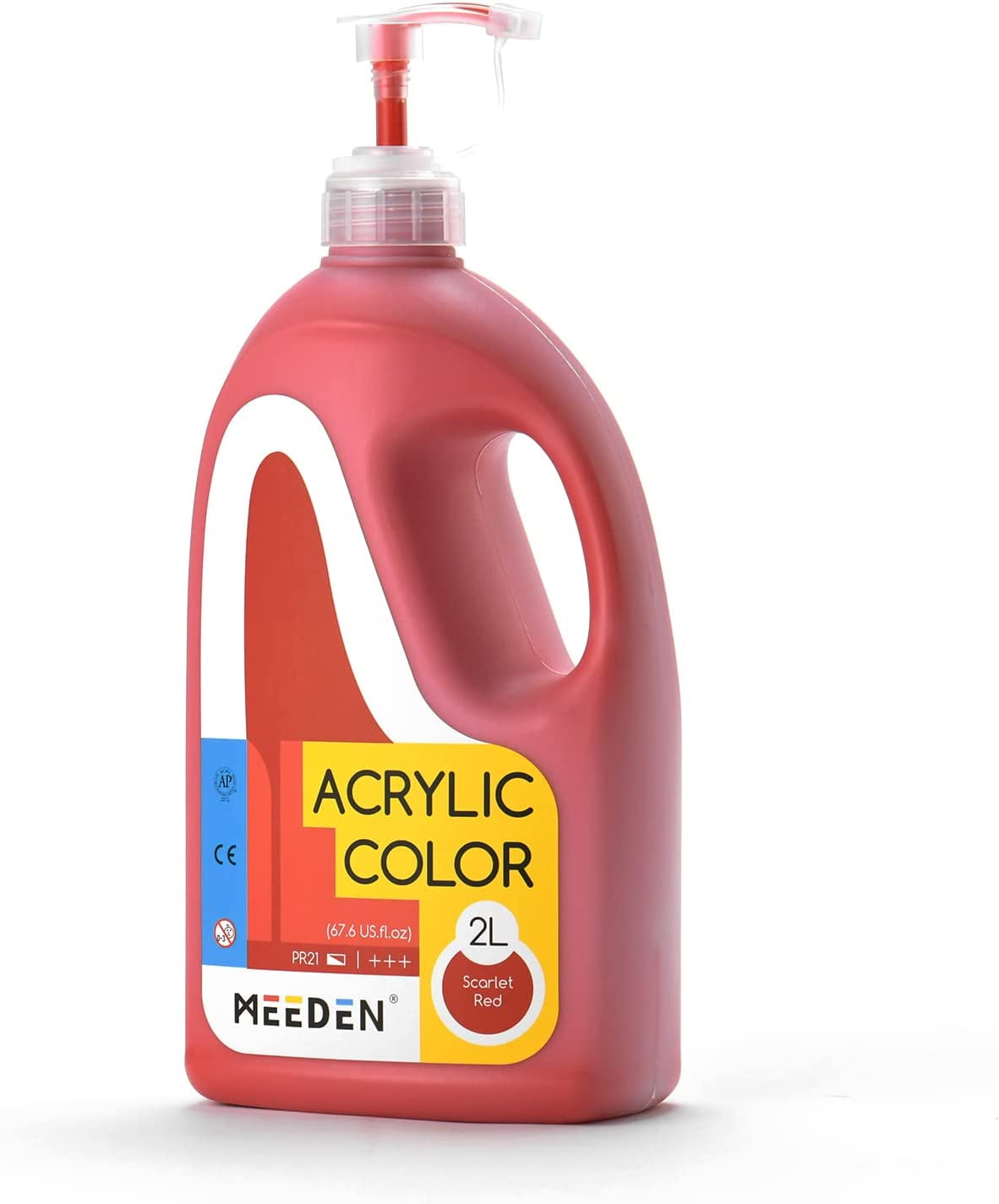 MEEDEN Red Acrylic Paint Large Bottle with Pump, Heavy Body Acrylic Paint Half Gallon Perfect