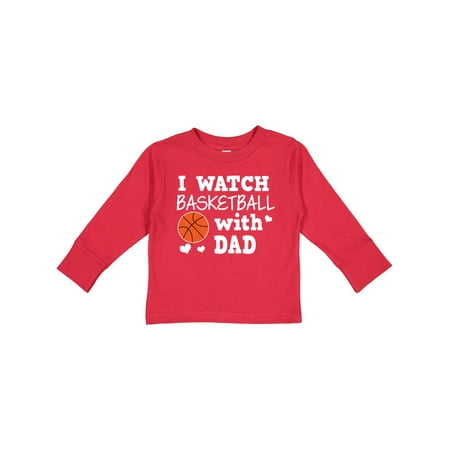 

Inktastic I Watch Basketball with Dad Gift Toddler Boy Girl Long Sleeve T-Shirt