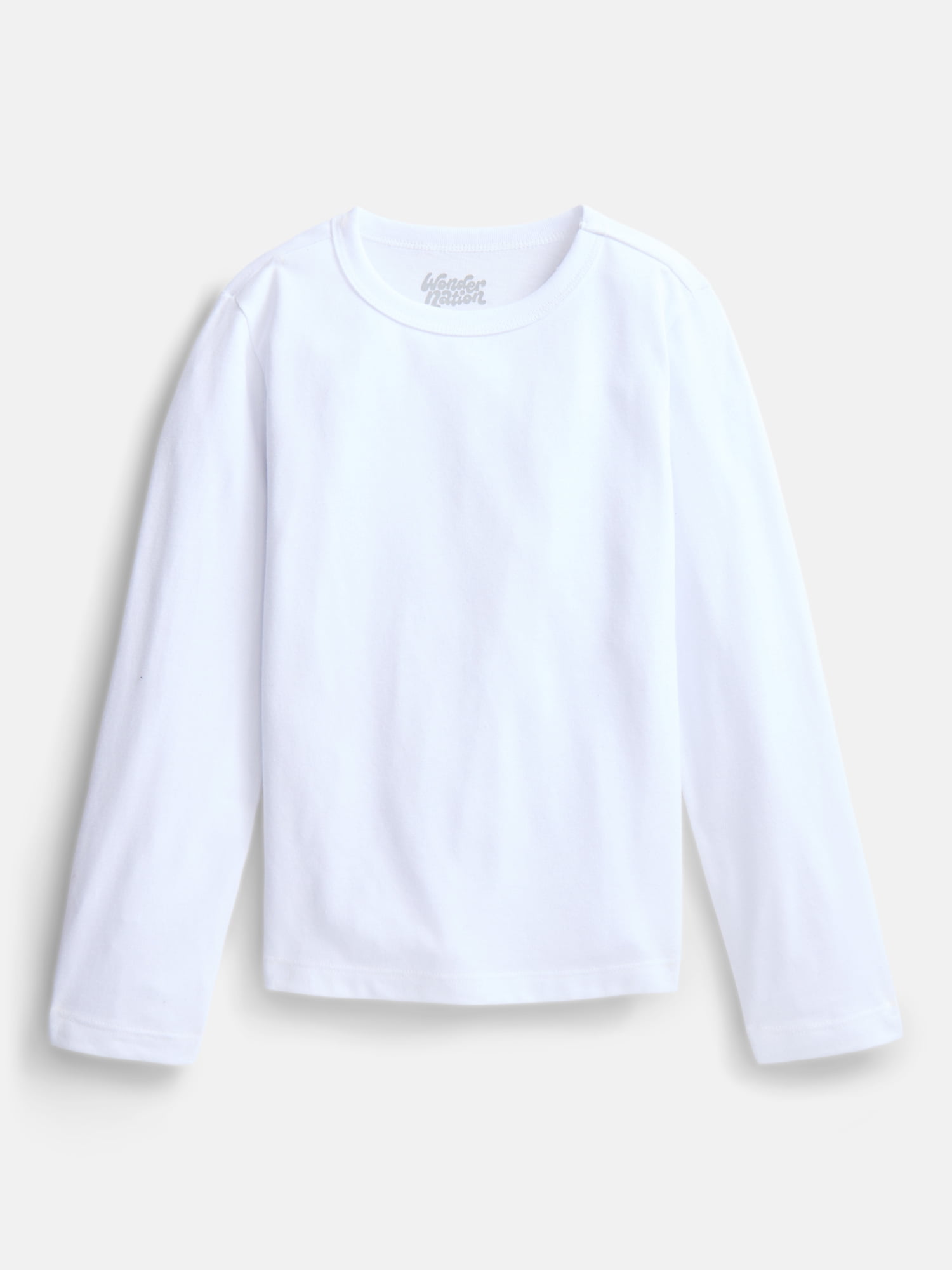 Wonder Nation Boys' Kid Tough Tee with Long Sleeves, 3 Pack, Sizes XS-XXL & Husky