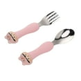 thumbnail image 1 of 2 Pack Toddler Fork Spoon, Metal Toddler Cutlery Set Cartoon Spoon Tableware Kit Stainless Steel Forks And Spoons Comfortable To Handle Toddler Silverware With Storage Box, 1 of 8