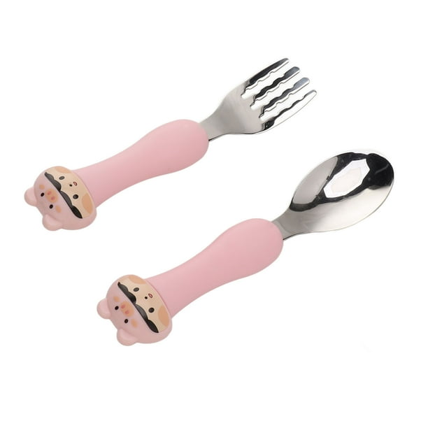 Juego de Tenedor Cuchara para bebé de 6 Piezas con Dibujos Animados Utensilios de Alimentación de Acero Inoxidable para Niños Pequeños con Estuche de Viaje ANGGREK Otros