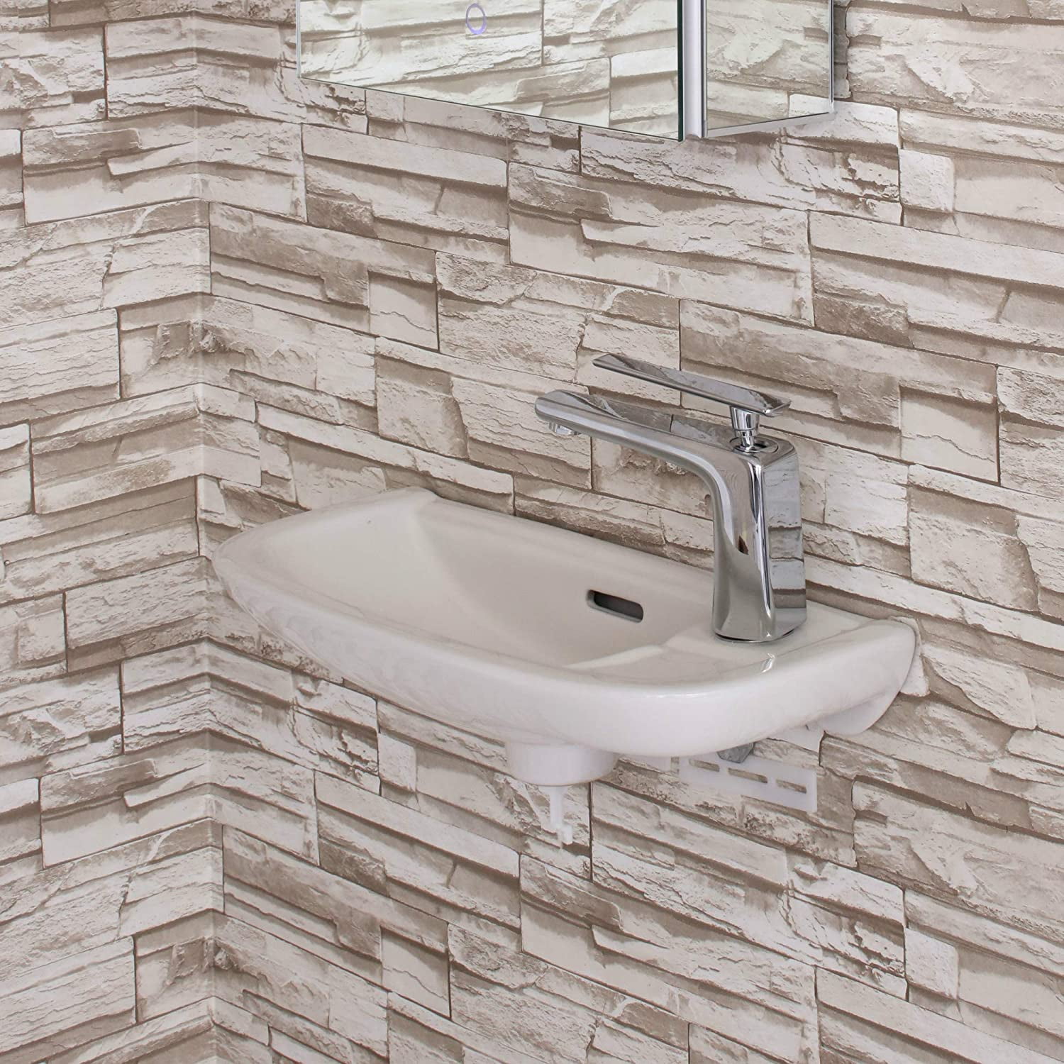 Fine Fixtures Small Wall Mounted Bathroom Sink, Mounting hardware included.