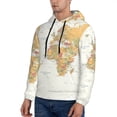thumbnail image 3 of Fotbe Men's Hoodie with World Map 1 Pattern - Kangaroo Pocket Pullover Hooded Sweatshirt, Perfect for Daily Wear, Travel, and Home-Small, 3 of 7