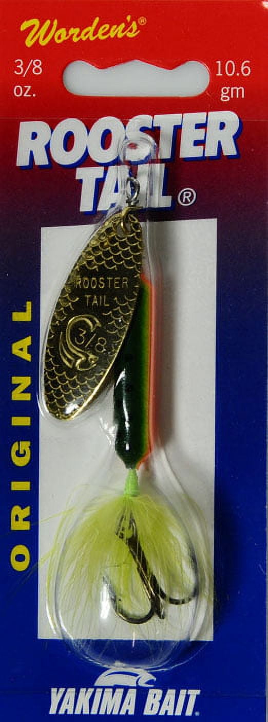 (3 pack) Rooster Tail, Inline Spinnerbait Fishing Lure, 3/8 oz Fire Tiger